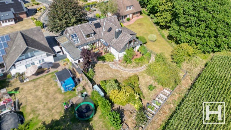 Luftbild Itzstedt Einfamilienhaus Architektenhaus in Feldrandlage