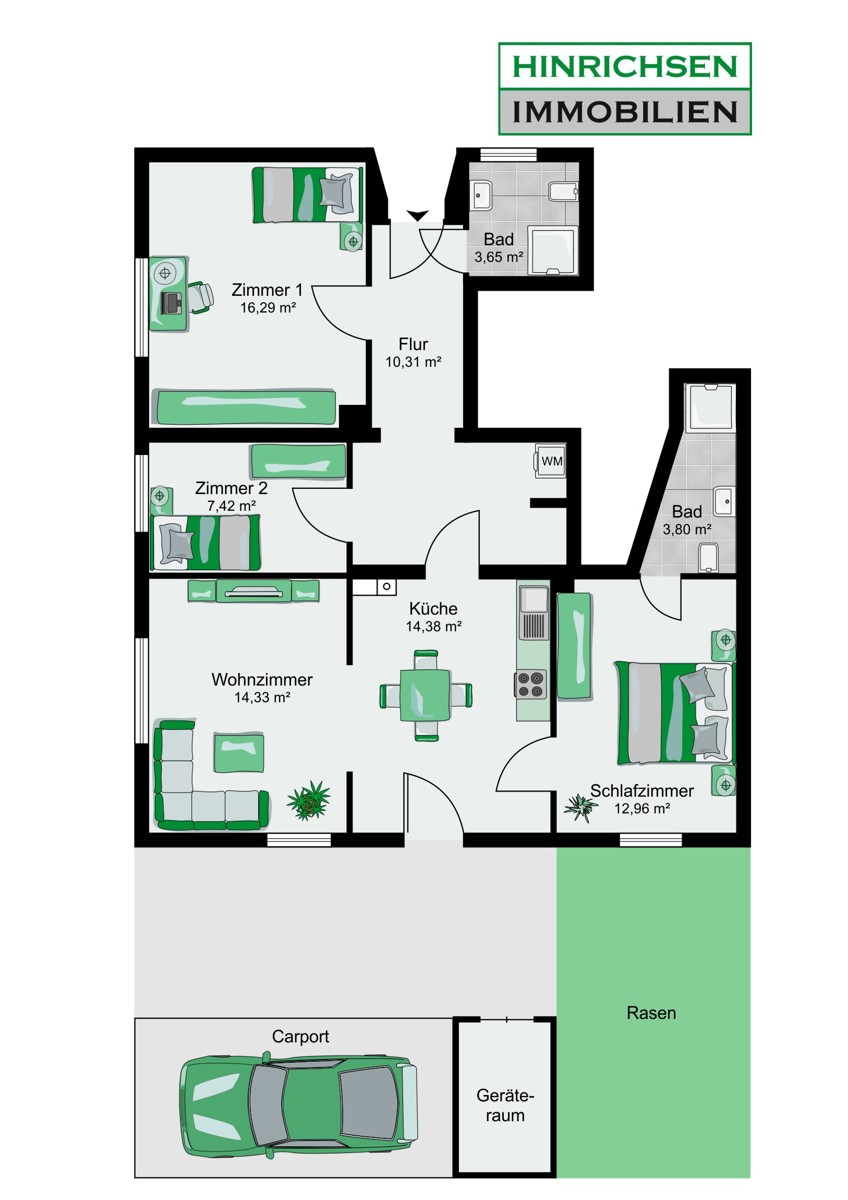 Grundriss Erdgeschosswohnung Stuvenborn